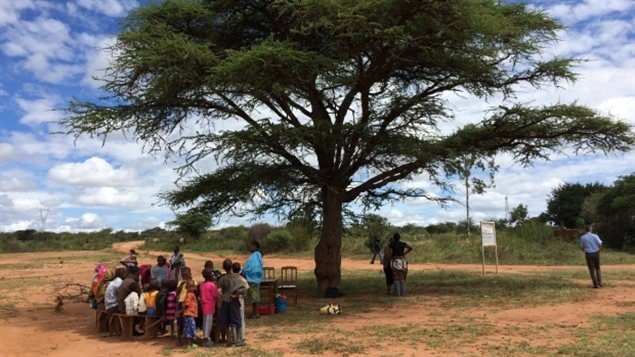 “A group of parents and children meet in Nkwae in Tanzania's Singida region to discuss healthy eating. The children are also fed porridge to maintain their weight,” writes CBC reporter Laura Payton. 