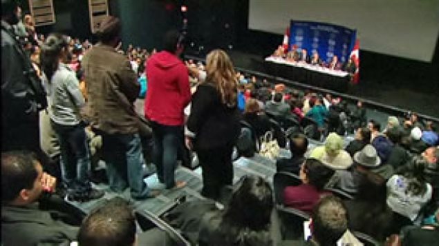 2010- As the government sought to develop new laws against marriage fraud, it held three public meetings across Canada such as this one where people lined up to tell mmigration officials  about their experiences with marriages of convenience. The loas has since been modified, but the new spouse eventually becomes a landed immigrant once the marriage takes place. So a marriage licence can be a cheaper and quicker way of getting into Canada compared to applying to become an immigrant,