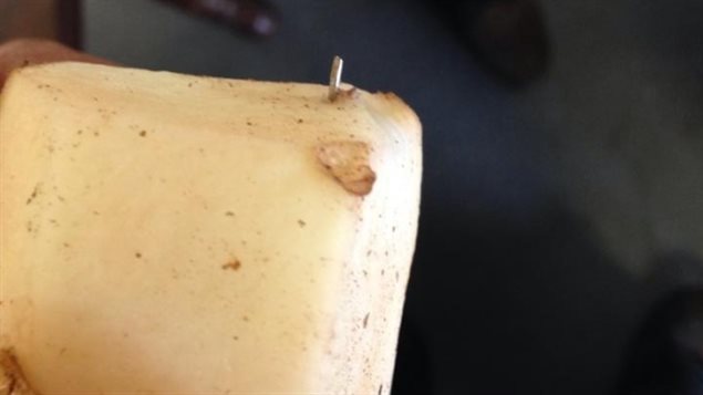 Potatoes were recalled in October 2014 after Bruce Budgell of Newfound and Labrador found a needle in one he was peeling.