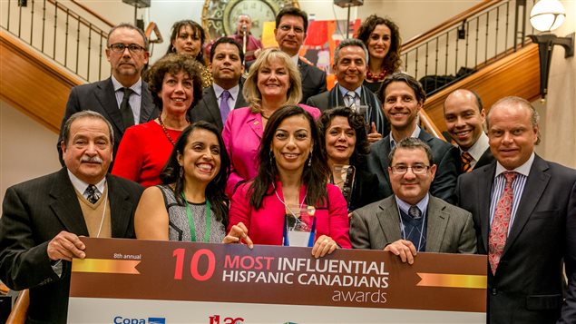 Los 10 galardonados, en 2014, con  el premio de los hispanos más influyentes de Canadá. Este año, la entrega de los premios y el anuncio de los ganadores se hará en el marco de los Juegos Panamericanos Toronto 2015. 