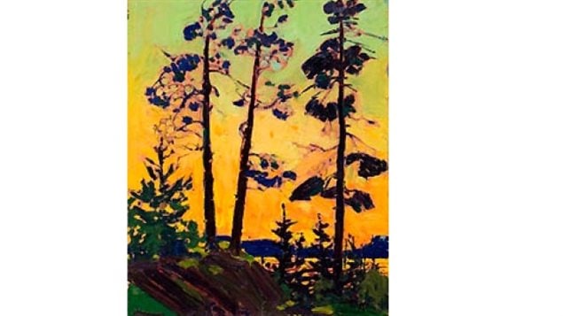 pine trees at sunset tom thomson