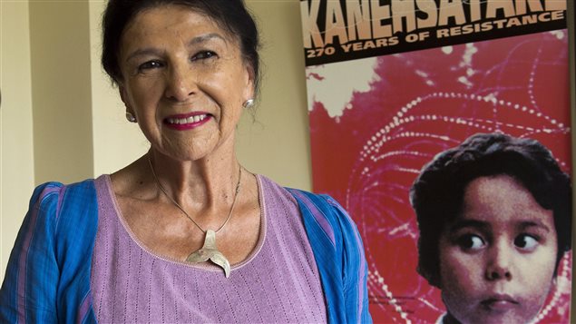Alanis Obomsawin is seen in her office at the National Fim Board of Canada, July 2, 2015 in Montreal. Twenty-five years after her team shot the documentary, "Kanehsatake: 270 Years of Resistance," filmmaker Alanis Obomsawin describes how Warriors behind the barricades thought there was going to be a massacre.