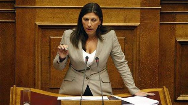 La presidenta del Parlamento de Grecia, Zoe Constantopoulou.