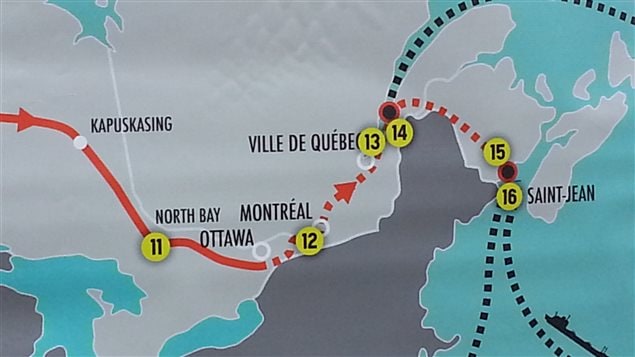 L'exposition illustre le tracé du projet Énergie Est.