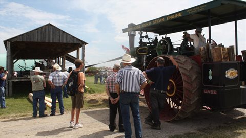 The museum's working steam tractor powers a sawmill at the museum, another aspect to farm life of long ago