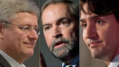 Stephen Harper, Thomas Mulcair et Justin Trudeau