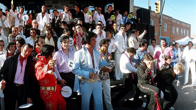 "The Largest Number of Elvis Tribute Artists Performing the Same Song on the Same Stage at the Same Time" at the Collingwood Elvis Festival, in 2006