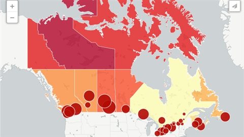 La carte de la criminalité au Canada