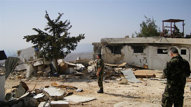 Aftermath of IDF attacks on UN patrol base Khiam, Lebanon, 2006