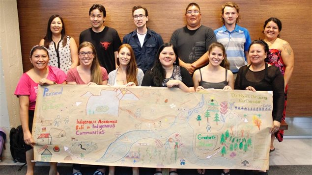 Indigenous students at McMaster University in Ontario created a mural as part of a summer program to familiarize them with life as a graduate student researcher.