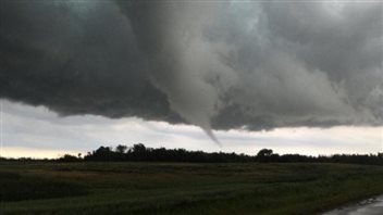 Sean Schofer tweeted this photo of a tornado north of Edward, Manitoba.