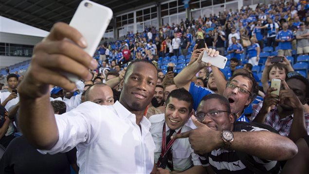 Didier Drogba, the Montreal Impact's new soccer star, is packing the stadium already, and it's only a press conference!
