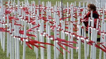 In November 2007, Kathryn Bolton, president of a MADD chapter in Ontario tied a ribbon to a cross for her son who died because of a drunk driver. The 270 crosses represented the number of people estimated to be killed by impaired drivers in Canada from November to January that year.