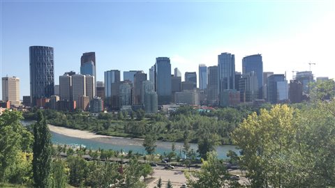 Le centre-ville de Calgary et la rivière Bow