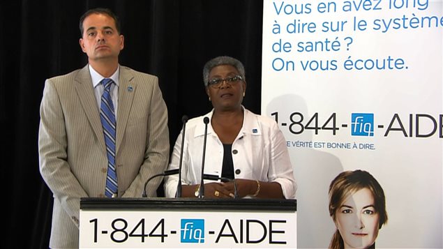 La Federación Interprofesional de la Salud de Quebec, FIQ, puso en servicio hoy una línea telefónica confidencial. 