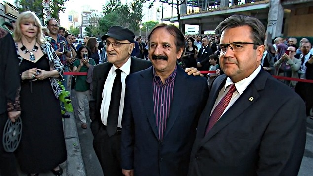 Serge Losique, Majid Majidi et Denis Coderre sur le tapis rouge du FFM
