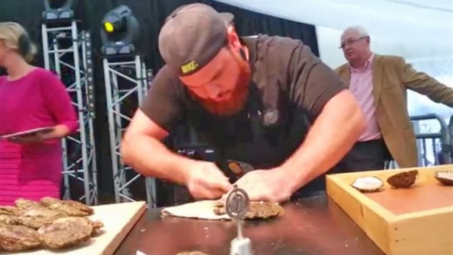 Eamon Clark of Toronto won the Canadian Oyster Shucking Championship in Prince Edward Island last weekend.