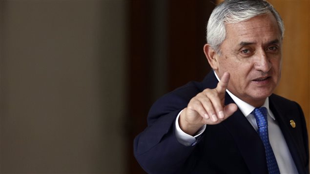 El presidente guatemalteco Otto Pérez Molina durante una conferencia de prensa el 31 de agosto 2015.
