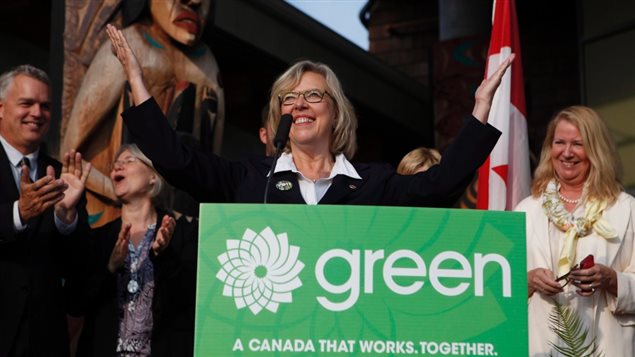 Elizabeth May, Leader of the Green Party of Canada, kicked off her campaign with Green candidates and supporters in Sidney, British Columbia. 