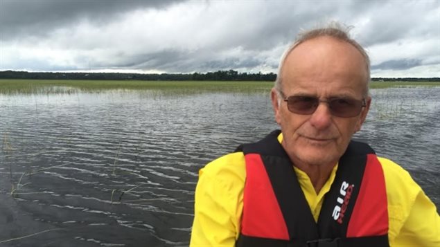 Larry Wood's family has owned property on Pigeon Lake for 70 years. He says this spot was open water until a few years ago. 