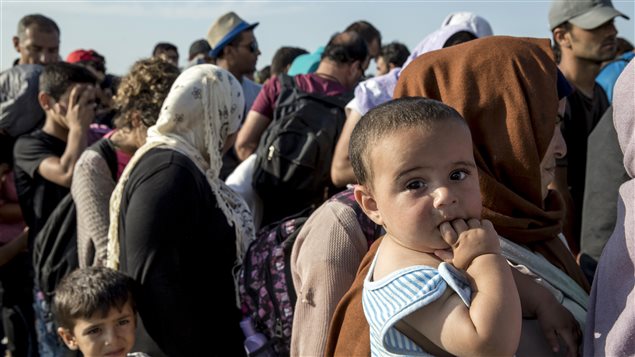 Refugiados en Hungría rumbo a Alemania