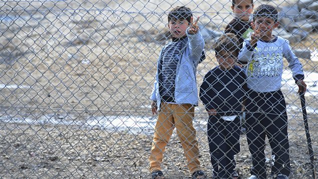 Niños sirios en un campo de refugiados.