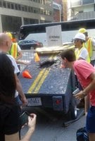 'Le Pothole' soapbox vehicle in the racing event in Montreal over the weekend.