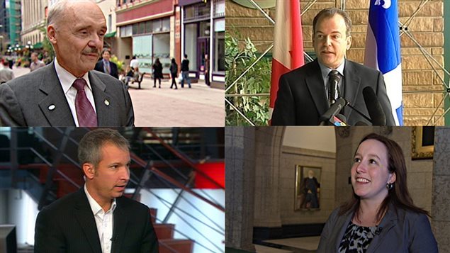 Les anciens députés Alexandrine Latendresse (NPD), Don Boudria (Parti libéral), Bernard Bigras (Bloc québécois) et André Bachand (Parti progressiste-conservateur) Les anciens députés Alexandrine Latendresse (NPD), Don Boudria (Parti libéral), Bernard Bigras (Bloc québécois) et André Bachand (Parti progressiste-conservateur)