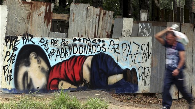 Une murale du petit réfugié syrien Alan Kurdi à Sorocabane, Brésil
