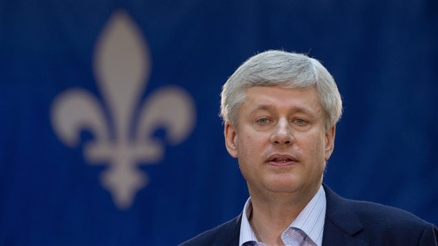 Stephen Harper en campaña en Victoriaville