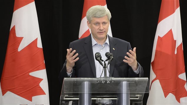 Stephen Harper en Calgary el 18 de septiembre 2015.