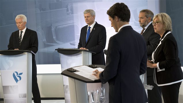 Debate de los 5 jefes en francés en Radio Canadá.