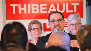 Newly elected Liberal MPP Glenn Thibeault addresses a room jammed with supporters on the night of the Sudbury byelection in February of this year