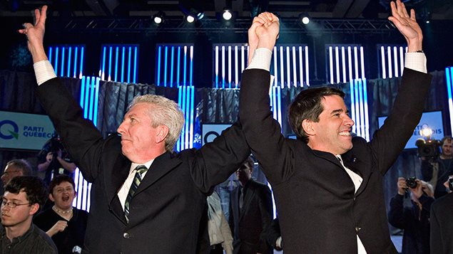 Gilles Duceppe y André Boisclair el 17 de marzo 2007 en la ciudad de Quebec.
