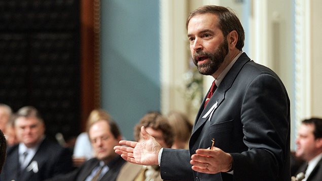 Thomas Mulcair, ministro de Medioambiente de Quebec, el 26 de noviembre 2004 en el Parlamento de Quebec.