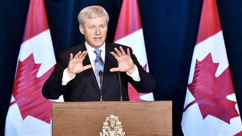 Stephen Harper en conférence de presse à Ottawa le 10 mai dernier.