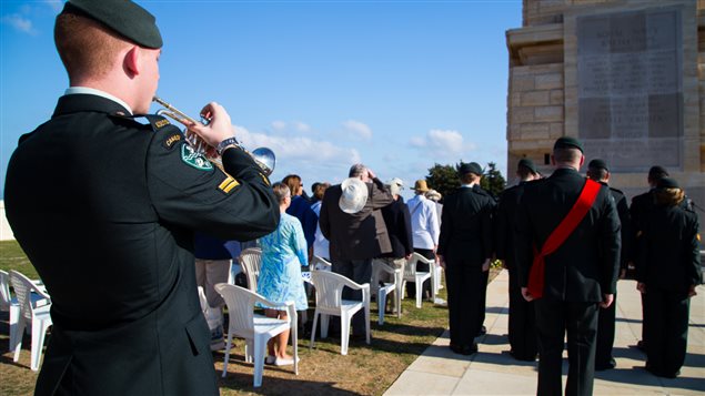 Last Post at the official ceremony to remember the fallen soldiers of the Royal Newfoundland Regiment, Helles Memorial, Gallipoli Turkey Members of the present day Royal Newfoundland Regiment wer part of an official pilgramage to Gallipoli to commemorte the 100th anniversary of Newfoundland's participation in the campaign, and hnour the fallen.