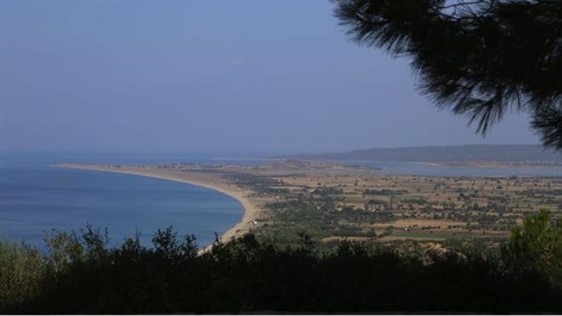 A view of Suvla Bay from Walker’s Ridge in Anzac Cove.