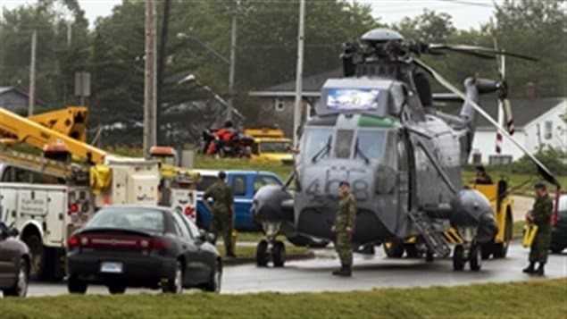 A Sea King helicopter is moved to the Shearwater Aviation Museum on July 29. The museum is helping to celebrate the 50th anniversary of the Sea Kings, which first arrived at the Shearwater base on August 1, 1963. Even as this one becomes a museum piece, others are still in service, and expected to remain so for at least another two years
