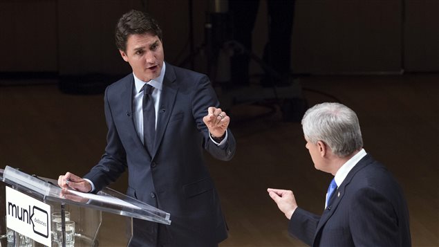 Liberal leader Justin Trudeau criticized his Conservative opponent Stephen Harper for Bill C-24.