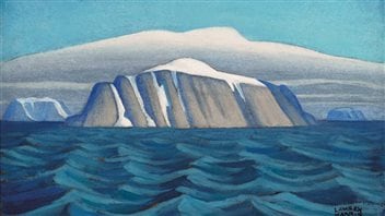 Inspiration for the sculpture came, in part, from the paintings of Lawren Harris. This is “Island Off Greenland, Arctic Sketch XIX.