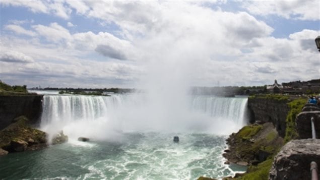 The majestic and powerful Canadian Horseshoe Falls at Niagara. Many attempts have been made to survive going over the Falls in a barrel, with few survivors.
