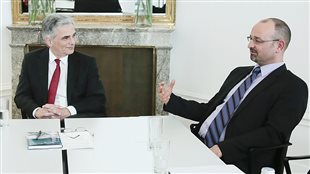 Professor Gus Van Harten (Right) meeting with Austrian Chancellor Werner Faymann in 2014. Professor Van harten is an internationally respoected legal expert teaching at Osgoode Hall Law School in Toronto