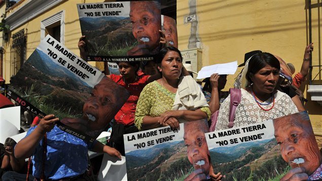 Protesta antiminera en Guatemala.