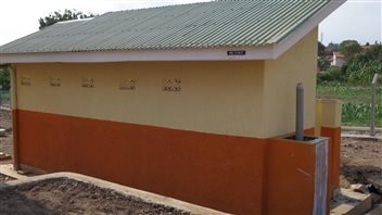 A latrine was built at a school in Uganda as part of a pilot project to turn human waste into fuel.