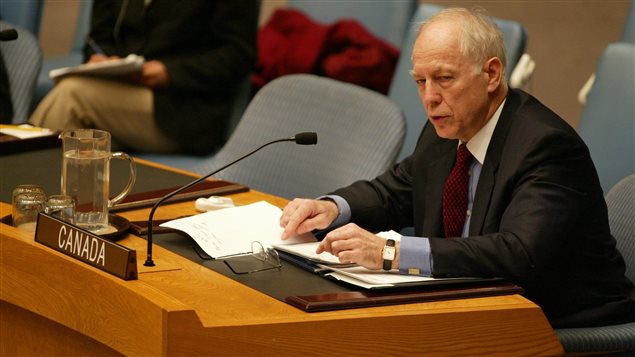  Canada's U.N. Ambassador Paul Heinbecker addresses the Security Council regarding Iraq Tuesday, March 11, 2003.