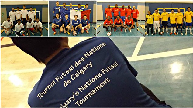 Los equipos y la camiseta del Torneo de Naciones de Futsal en Calgary