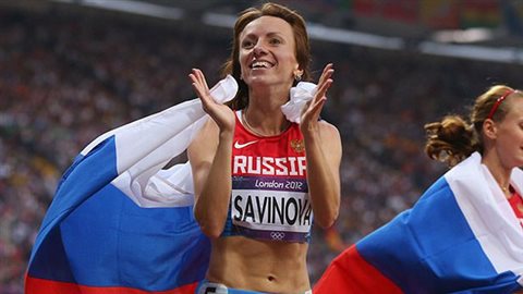 Mariya Savinova won the women's 800m gold medal at the 2012 London Olympics. She's one of five Russian athletes that the WADA commission is recommending receive lifetime bans