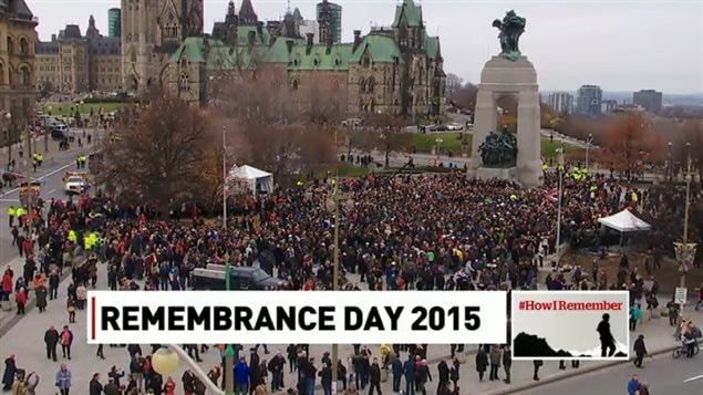 Tens of thousands of Canadians attended this year's Rememberance service in Ottawa at the National War Memorial in Ottawa.