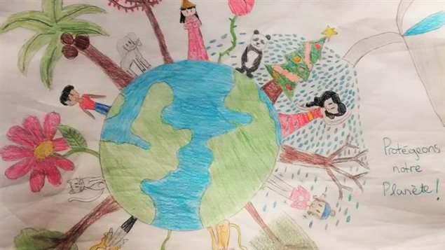 Dessin de Clara, 11 ans, pour le projet de Jean Lemire : Dessine la terre Dessin de Clara, 11 ans, pour le projet de Jean Lemire : Dessine la terre